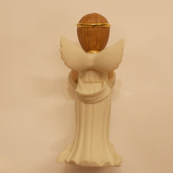 Porcelain Guardian Angel Figurine Gold Halo 4.5in. Tall NEW - Picture 5 of 8